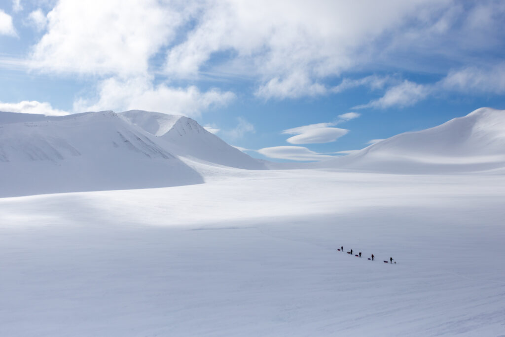 The raw beauty of Svalbard on a ski expedition crossing country which is a challenging, multi-day polar expedition done on skis.