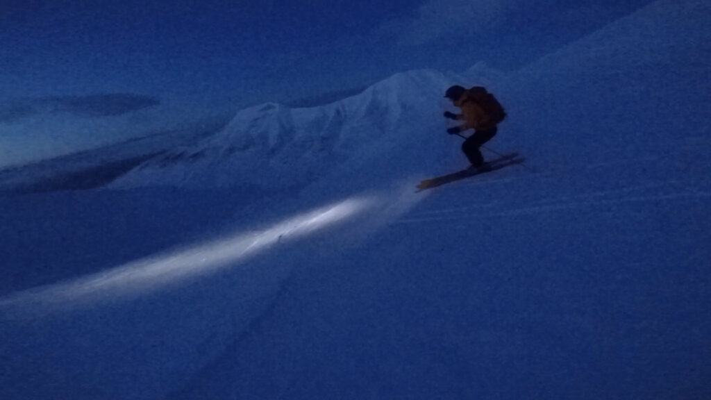 Have you ever tried to ski in dark. This is exhilirating and no trees to consider. Just you and the stars.