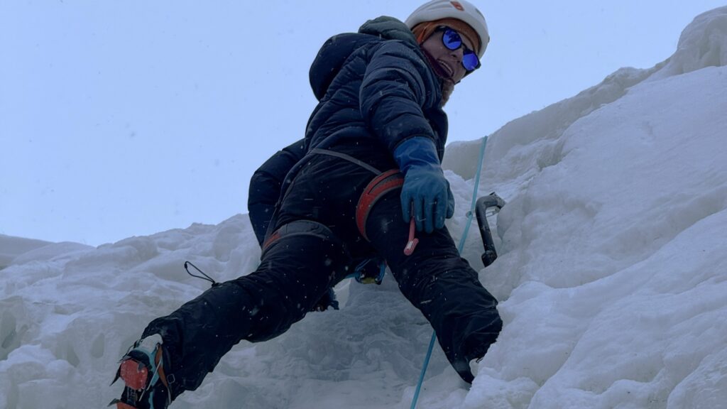 Ice climbing at the top - Backyard Svalbard
