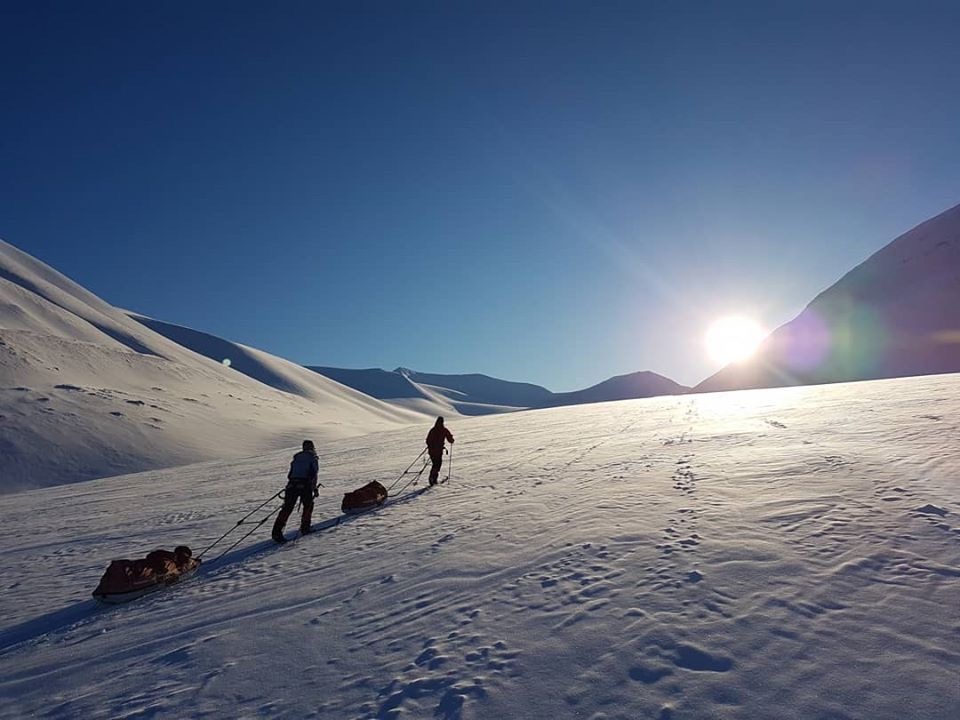 Arctic ski expedition across Svalbard on ski