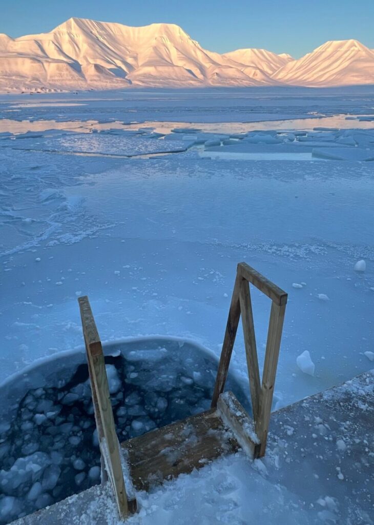 Swim in the Arctic Ocean, warm up in a panoramic sauna, and explore Longyearbyen on an easy guided walk - a must-do Svalbard adventure