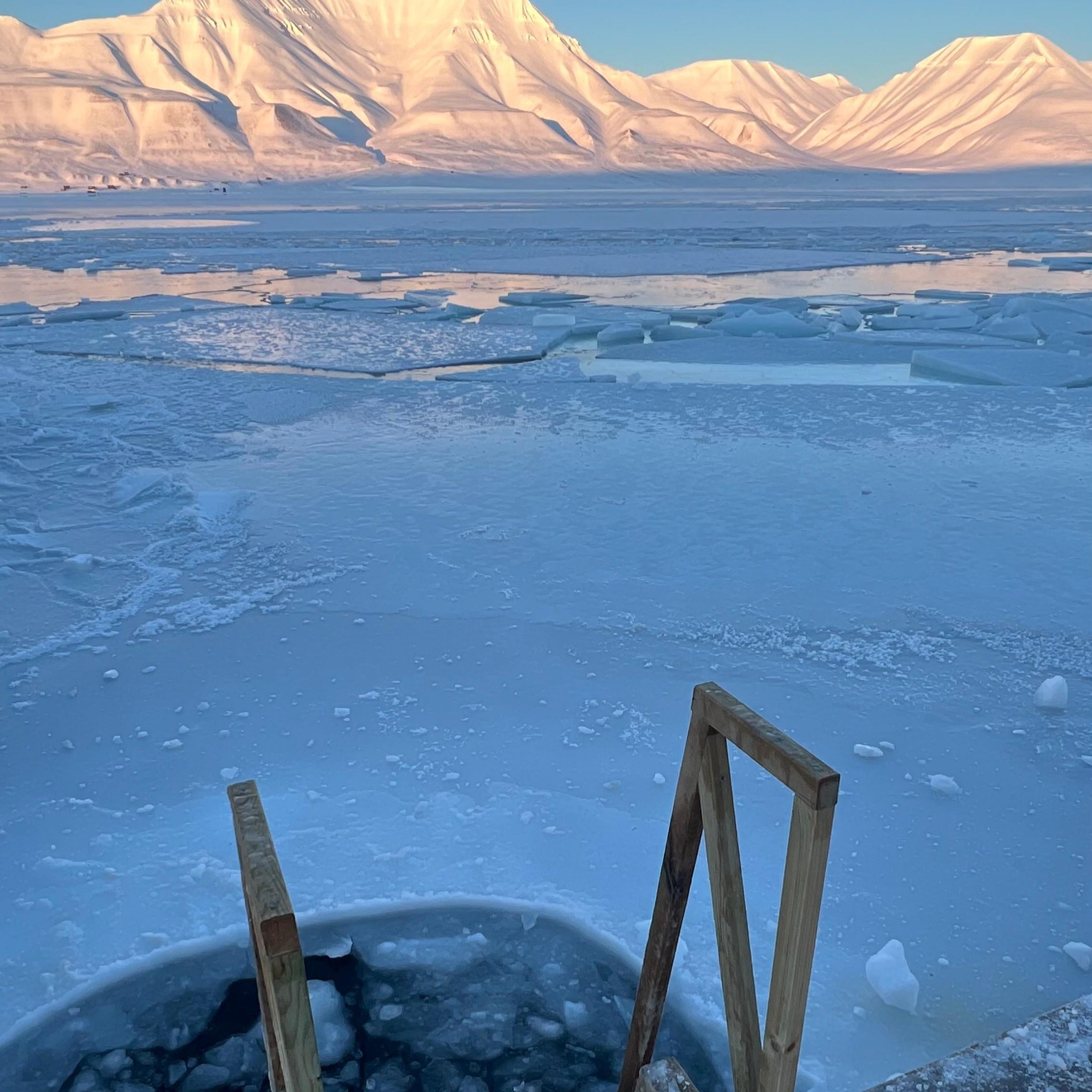 Swim in the Arctic Ocean, warm up in a panoramic sauna, and explore Longyearbyen on an easy guided walk - a must-do Svalbard adventure