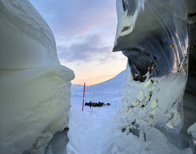 Entrance to the ice cave on Svalbard