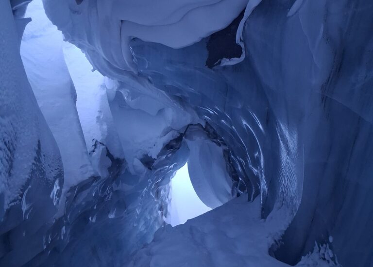 Visit the beautiful ice cave formations on Svalbard