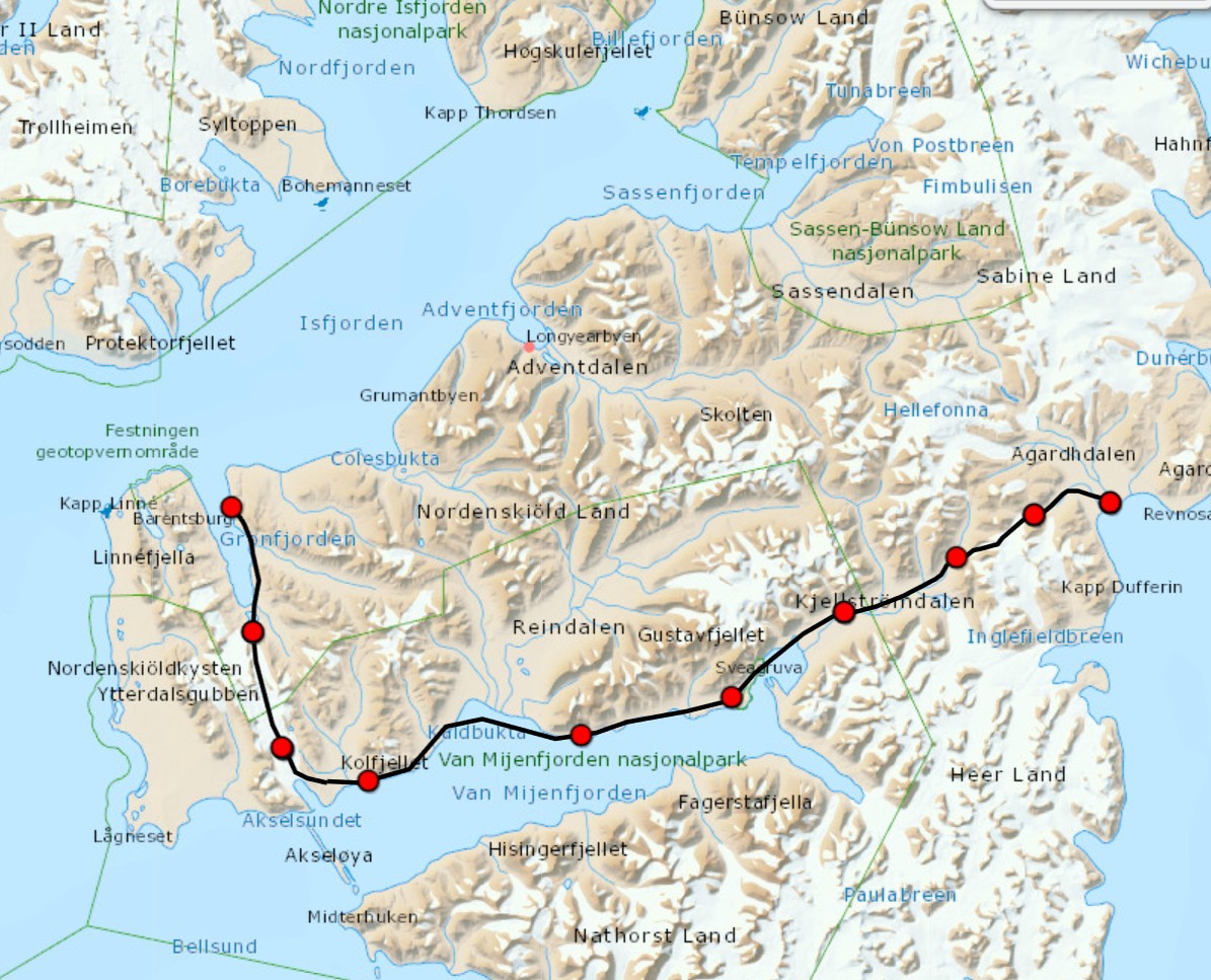 From coast to coast ending in Barentsburg on this 10 day ski expedition