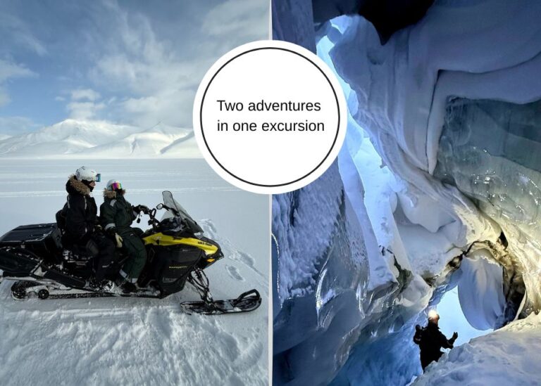 Visit an ice cave on Svalbard and include an adventure with snowmobile ride