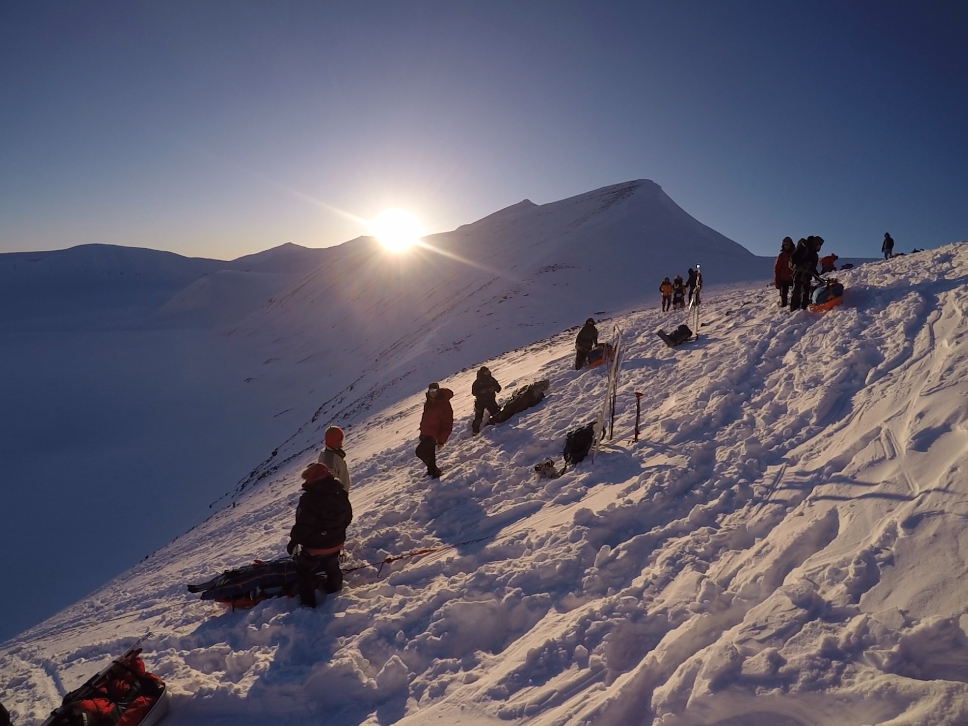 Ski touring camp on Svalbard