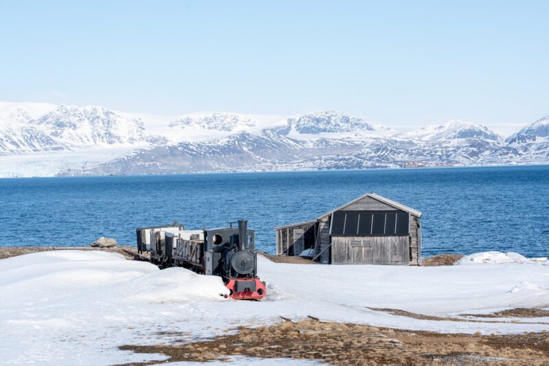 Visiting Ny-Aalesund area during our ski and sail expedition in Svalbard