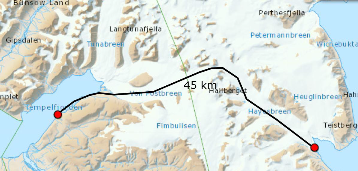 The Svalbard ski crossing expedition from Mohnbukta to Tempelfjorden