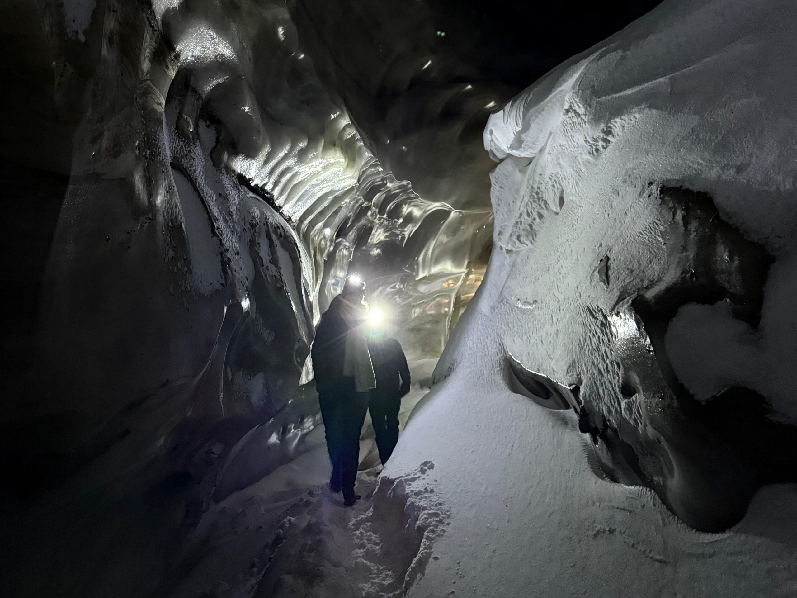 Svalbard ice cave hiking tour from Longyearbyen.