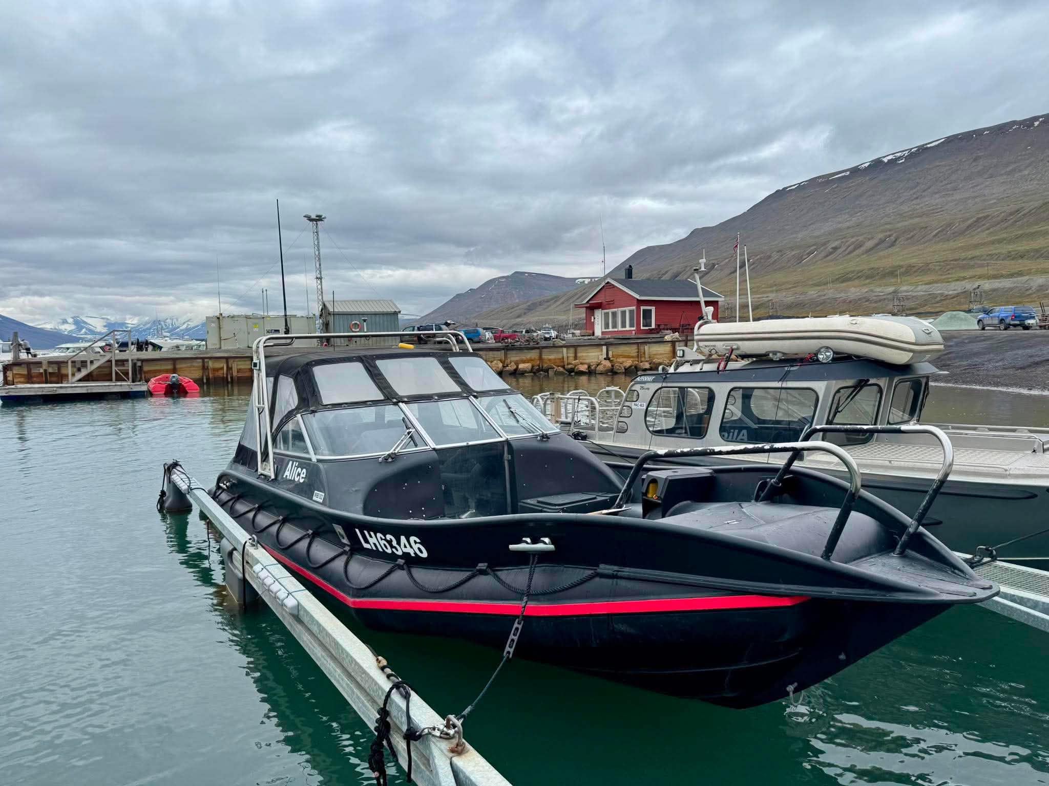 The bow of Alice the polarcircle boat on Svalbard with Backyard Svalbard