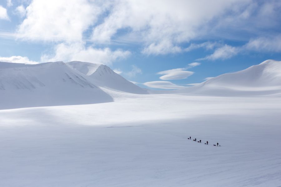 The vast wilderness in Nordenskioldland on Svalbard on the greates ski crossing expedition with Backyard Svalbard