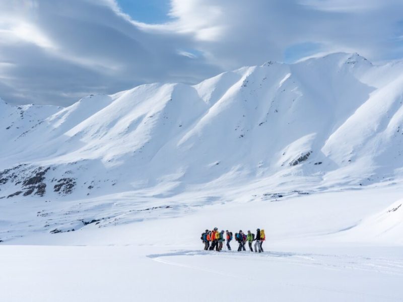 Experience ski touring in the remote mountians of Svalbard while sailing and exploring the beautiful coastline of Svalbard