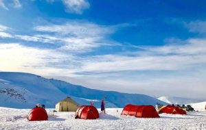 Basecamp for Svalbard ski crossing expedition