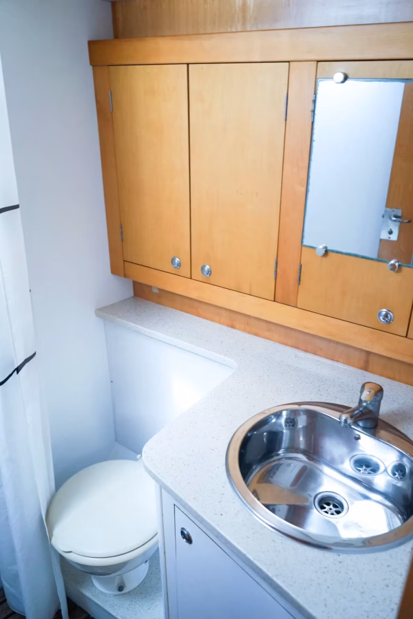 Intrepido toilet. Photo by boreal adventure sailing